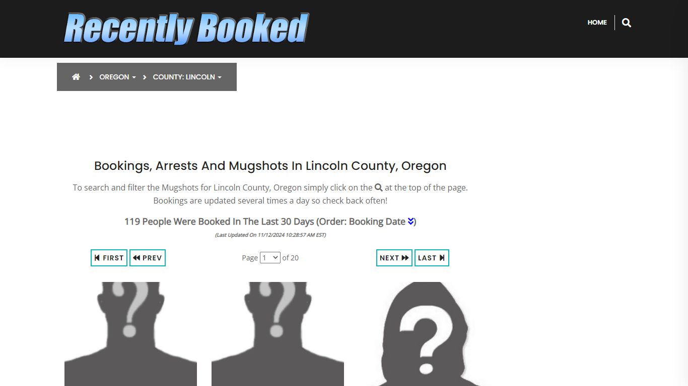 Bookings, Arrests and Mugshots in Lincoln County, Oregon - Recently Booked